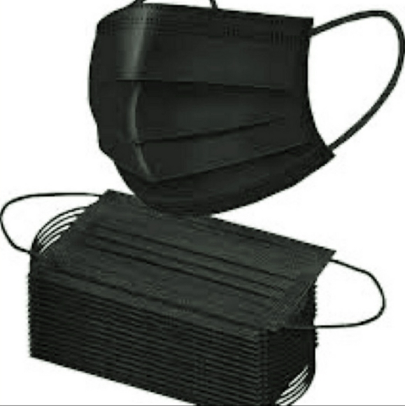 50 Pack Adult Disposable Face Masks, Black, Comfortable for Women/Men - Picture 2 of 2